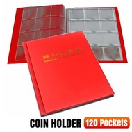 屯京 - [紅色][1件裝] 120枚固定硬幣紙夾收藏冊 錢幣保護冊 紙夾硬幣冊 [平行進口]