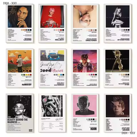 Music Album Covers Poster Gifts Juice Wrld,Tyler Hip Hop Rapper Singer Album Covers Canvas Painting