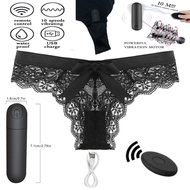 Lace Panties Remote Control Vibrator Vibrating Panties 10 Speed Wireless Rechargeable Bullet Vibrator for Women Sex Toys