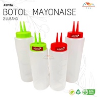 Soy Sauce Bottle 2-hole Mayonnaise Bottle/ 500ml & 700ml Asvita 2-hole Bottle/