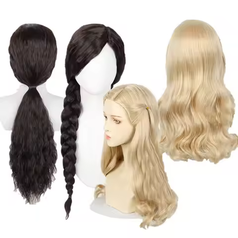 Elphaba Glinda Cosplay Wig Wicked Fantasia Witch Headwear Heat Resistant Synthetic Hair Women Hallow