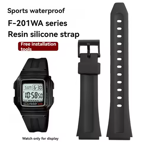 For Casio AE-1200 A168 A159 AE1200 AQ230 F-201W F-201WA DB-36 WS-300 Electronic Watch Black Strap Re