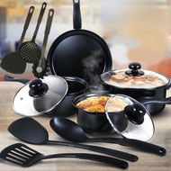 Panci Set Enamel 13 pcs Cook Ware Gionee Anti Lengket + Tutup Kaca