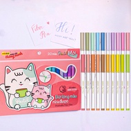 Bút lông Fiber pen 20 màu Pastel rửa được SWM-C008 cây viết chữ tiêu đề bullet journal Colokit Thiê