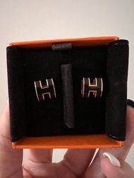 Hermes pop h 玫瑰黑金 Earrings