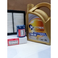HONDA CIVIC SO4 CRV S10 AIR FILTER + OIL FILTER + KOYOMA 5W30 SEMI SYNTHETIC ENGINE OIL
