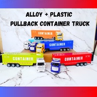 Alloy + Plastic Container Truck Toy Trailer Lorry Lori Mainan Kereta Vehicle Toys