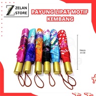 2-Fold Umbrella with Random Flower Motif, Practical Travel Rain Umbrella