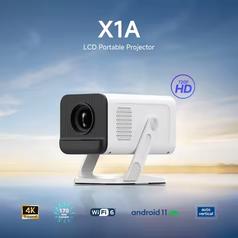 Original X1AQ Portable LCD Projector Native 720P 4K Decoding Support Android 11 WiFi6 Auto Keystone 