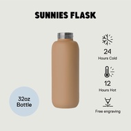 Sunnies Flask 32oz Bottle (Customizable Insulated Water Tumbler for Hot and Cold)