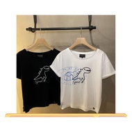 Agnes B. Sport Dinosaur Letter Logo Short Sleeved Round Neck T-shirt