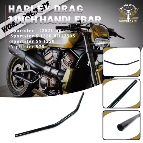 Motorcycle 1 inch Handlebar Handle Bar 7/8'' 22mm Zero Drag Bar For Harley Sportster S / SS 1250 RH1