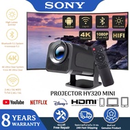 SONY ✨HY320 MINI Projector Android 11 ขนาดเล็ก 1080P-4K HD Wifi/Bluetooth ใช้ได้กับสมาร์ทโฟน/คอมพิวเ