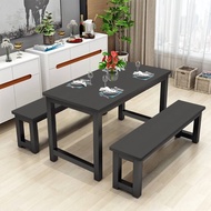 KENZZO Contemporary Dining Table Bench Set / Wooden Dining Table / Meja Makan / table + 2 bench /din