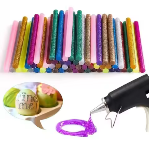 10pc Hot Melt Glue Stick Colourful Transparent Glitter For Glue Gun Craft Phone Case Album Repair Ac
