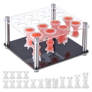 Chess Piece DIY Kit Include 1 Chess Piece Holder and 16 Chess Molds for Epoxy Resin Metal Holder Che