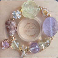 Alice-Crybaby with Citrine Rose Flower with Amethyst蝴蝶牌 and spinning spacer charm Bracelet