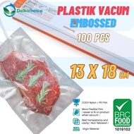 DELKOCHOICE VACUUM EMBOSSED PLASTIC | FOOD VACUUM | VACUUM BAG EMBOSED DELKOCHOICE 13X18