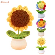 [dddxce1] 1 Piece Creative Artificial Flowers Cute Crochet SunFlower Pots Knitted Flower Graduation 