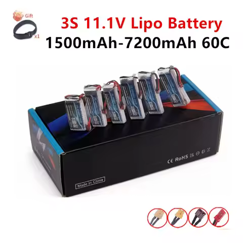 11.1V LiPo Battery 3S 1500mah 1800mAh 2200mah 2600mAh 3000mAh 3300mAh Deans T Connector XT60 For RC 