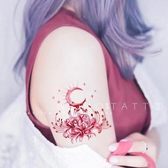 Long lasting waterproof temporary tattoo sticker women neck arm red other side flower 7*7cm
