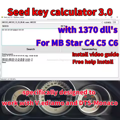 send key calculator 3.0 For MB Cars For MB Star C4 C5 C6 Seed Key Calculator Online Service for Vedi