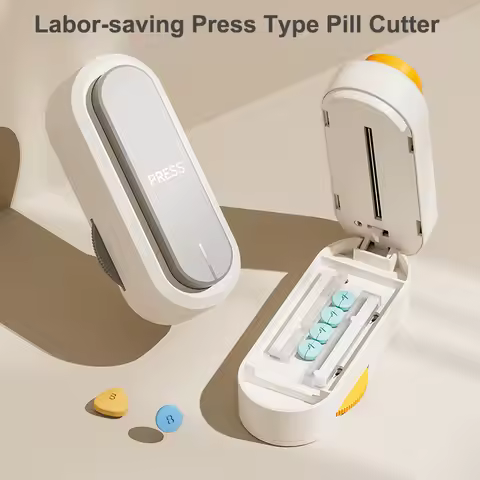 Precision Pill Cutter - Effortless Press and Cut Design | Split Pills Evenly for Accurate Dosage
