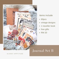 Journal Kit Set Beginner Gift Set for Journal Ready Stock VINTAGE JOURNAL STARTER KIT SET 60+ items