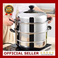 ✾Stainless Steel Steamer Multifunctional Three Layer Soup Steamer Cooking Pot Stew Pot Siomai Siopao