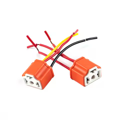 1pcs 3pin H4 High Temperature Resistant Car Headlight Ceramic Socket H4 Headlight Connector Socket W