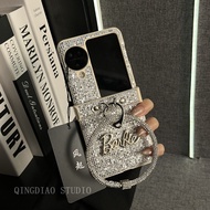 ins Premium Feel Glitter Barbie OPPO Find N3 Flip N2 N3flip Phone Case Hinged Protective