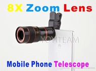 mobile phone universal telescope 8X zoom lens black color for iphone samsung smart phones