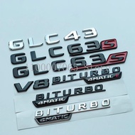 2017 Flat Letters GLC43 GLC63 GLC63S V8 Biturbo 4matic+ Car Emblem Mercedes Benz AMG X253 Fender Tru