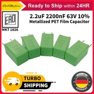 2.2uF 2200nF 63V 10% Metallized PET Film Capacitor