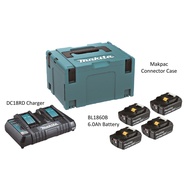 [AUTHENTIC SG STOCK] 198095-6 MAKITA POWER SOURCE KIT TWO PORT CHARGER WITH 6.0AH 18V BATTERY X4