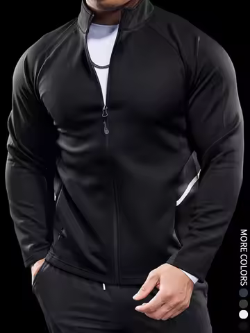 Men's Jackets, Training Wear Jackets, Muscle Curves, Fitness Casual, Lightweight, Slim, Quick Dry, R