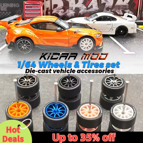 1/64 Wheels with Rubber Tires CE28 Refitting Parts for Diecast Model Car Hot Wheels Matchbox Tomica 
