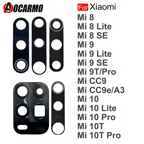 Aocarmo For Xiaomi Mi 8 9 10 11 Lite SE 9T 10T Pro 11U 8se CC9 CC9e A3 Rear Back Camera Lens Adhesiv