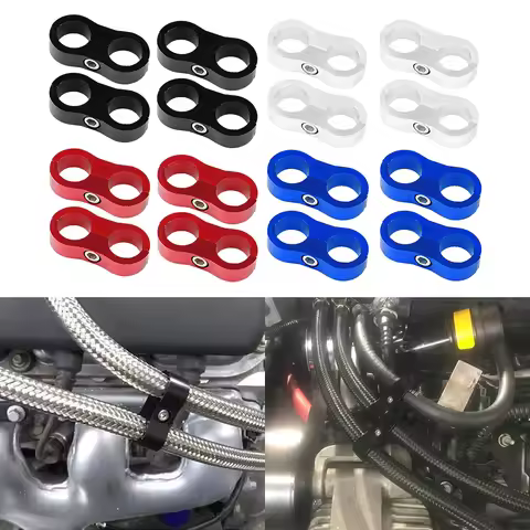 4Pcs Hose Separator Clamp 4AN 8AN 10AN 12AN Oil Fuel Hose Line 4Pcs/lot 6AN Separator Clamp Adapter 