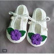 sepatu bayi perempuan rajut prewalker cantik lucu kekinian murah bisa custom