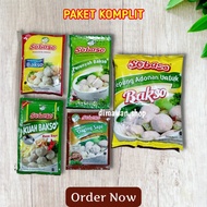 SOBASO Tepung bakso paket komplit bumbu kuah rasa daging sapi
