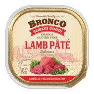 (Packs) Technopets Bronco Dog Wet Food Lamb Pate Tray 100g
