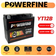 YT12B-BS POWERFINE BATTERY GEL YAMAHA FZ6 XJ6 VMAX / KAWASAKI ZX1000 ZX10R / DUCATI MONSTER
