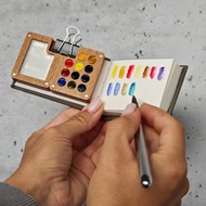 木質 GO DRAW 調色盤，附贈水彩素描本