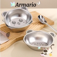 ARMARIO04 Kid Meal Bowl, 316 Stainless Steel Anti Scalding Children Food Container,  Cute Bear Desig