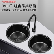 Black New Product Sink Table Small Water Bar Nano Vegetable Sink 304 Stainless Steel Sink Table Isla