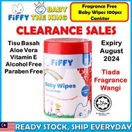 [Expiry Aug 2024] Fiffy 100pcs Refill Pack Fragrance Free Baby Wipes / Tisu Basah Bayi /Baby Wet Wip