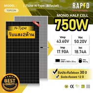 RAPD ฟรีค่าส่ง แผงโซล่าเซลล์ 750W Mono Half cell (N-Type) (มีรับประกัน) แผงโมโนฮาฟเซลล์ 750 วัตต์