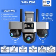 V380 Pro CCTV Outdoor SC30 WiFi Three Lens 360° Monitoring Wireless IP66 Waterproof Night Vision Cam
