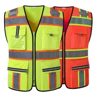For Safety Size M-XXXL Man and Woman High Visibility Reflective With Pockets Zipper Front Breathable